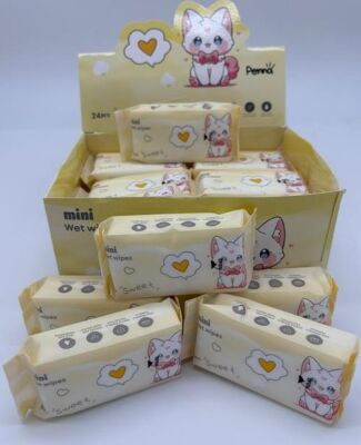 24 Lü Kutu Islak Mendil Sarı - 1