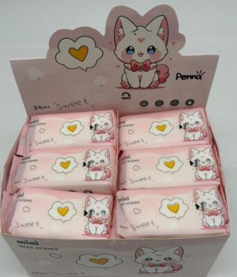 24 Lü Kutu Islak Mendil Pembe - 1