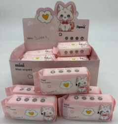 24 Lü Kutu Islak Mendil Pembe - 2