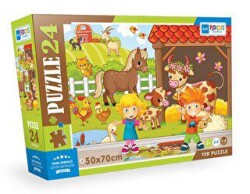 Farm Animals Çiftlik Hayvanları 24 Parça Yer Puzzle Blue Focus - Blue Focus Yayınları