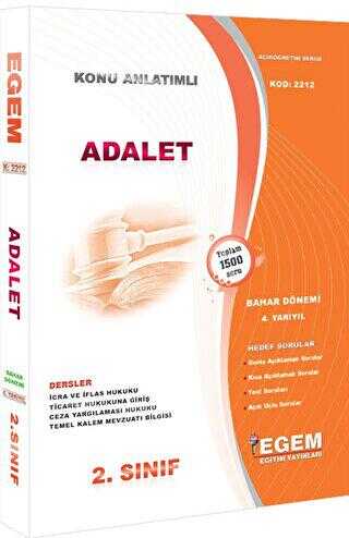 2. Sınıf Adalet - Güncel Konu Anlatımlı Soru Bankası Bahar Dönemi - Egem Eğitim Yayınları