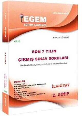 2. Sınıf İlahiyat Bahar Dönemi Çıkmış Sınav Soruları 2011 - 2018 4. Yarıyıl C210 - Egem Eğitim Yayınları