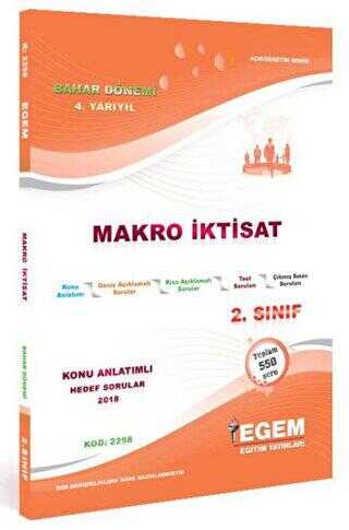 Egem Eğitim Yayınları 2. Sınıf Makro İktisat Bahar Dönemi Konu Anlatımlı Soru Bankası 4. Yarıyıl 2258 - 1