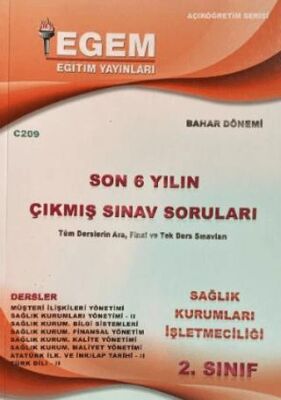 2. Sınıf Sağlık Kurumları İşletmeciliği Çıkmış Sınav Soruları - 1