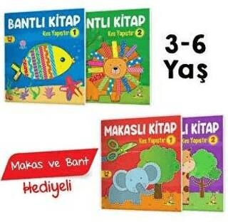 3-6 Yaş Kes Yapıştır - Bant-Makas - El Becerileri Seti Makas ve Bant Hediyeli - 1