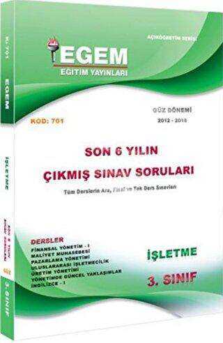 3. Sınıf İşletme Çıkmış Sınav Soruları - Egem Eğitim Yayınları