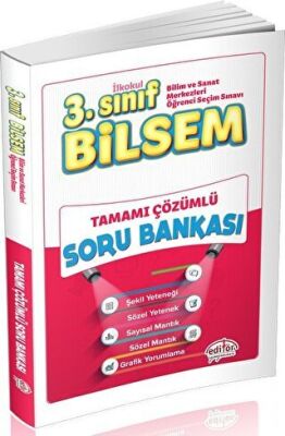 Editör Yayınevi 3. Sınıf BİLSEM Tamamı Çözümlü Soru Bankası - 1