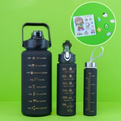 3`lü Motivasyon Matara Siyah - Krd Home