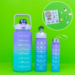 3`lü Motivasyon Matara Yeşil Mor - Krd Home