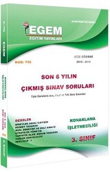 3. Sınıf 5. Yarıyıl Konaklama İşletmeciliği Güz Dönemi Çıkmış Sınav Soruları Kod 705 - Egem Eğitim Yayınları