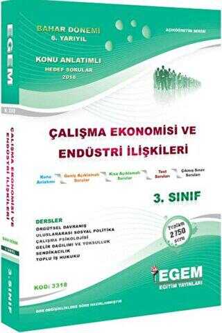 3. Sınıf Çalışma Ekonomisi ve Endüstri İlişkileri Konu Anlatımlı Soru Bankası - Egem Eğitim Yayınları