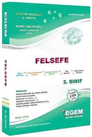 3. Sınıf 6. Yarıyıl Felsefe Bölümü Konu Anlatımlı - 1