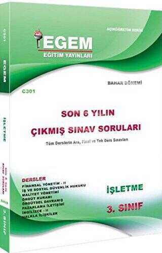 3. Sınıf İşletme Çıkmış Sınav Soruları Bahar Dönemi - 1