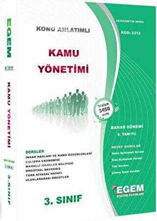 3. Sınıf Siyaset Bilimi ve Kamu Yönetimi Konu Anlatımlı Soru Bankası - Egem Eğitim Yayınları