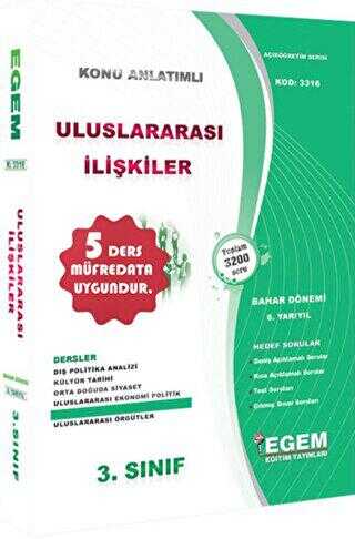 3. Sınıf Uluslararası İlişkiler Bahar Dönemi Konu Anlatımlı Soru Bankası 6. Yarıyıl - Egem Eğitim Yayınları