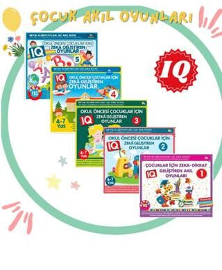 4-5-6-7 Yaş ve Üzeri Çocuklar İçin IQ Zeka Geliştiren Akıl Oyunları 5 Kitap - 1
