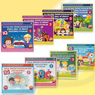 4-7 Yaş Okul Öncesi Çocuklar İçin Zeka Geliştiren Oyunlar 8 Kitap Takım