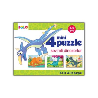 4 Mini Puzzle - Sevimli Dinozorlar - 1