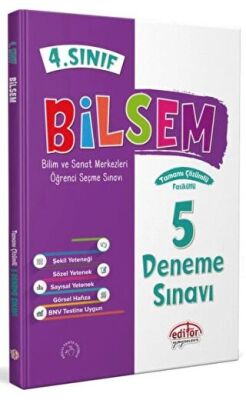 Editör Yayınevi 4. Sınıf Bilsem Çözümlü 5 Deneme Sınavı - - 1