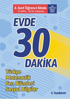 Tudem Yayınları - Bayilik 4. Sınıf Evde 30 Dakika Öğrenci Kitabı - 1