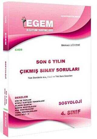 4. Sınıf Sosyoloji Bahar Dönemi Çıkmış Sınav Soruları - Egem Eğitim Yayınları