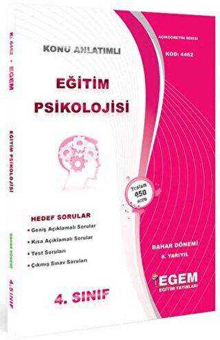 4. Sınıf Eğitim Psikolojisi Bahar Dönemi Konu Anlatımlı Soru Bankası 8. Yarıyıl 4462 - Egem Eğitim Yayınları