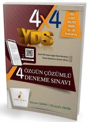 Pelikan Tıp Teknik Yayıncılık 4x4 YDS 4 Özgün Çözümlü Deneme Sınavı - 1