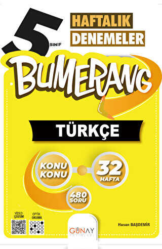 Günay Yayınları 5. Sınıf Bumerang 32 Haftalık Türkçe Denemeleri