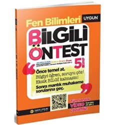 Sadık Uygun Yayınları 5. Sınıf Fen Bilimleri Bilgili Ön Test - Sadık Uygun Yayınları