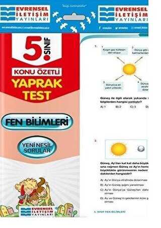 5. Sınıf Fen Bilimleri Konu Özetli Yaprak Test - Evrensel İletişim Yayınları