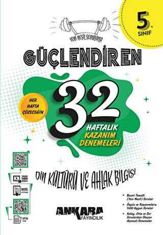 Ankara Yayıncılık 5. Sınıf Güçlendiren 32 Haftalık Din Kültürü ve Ahlak Bilgisi Kazanım Denemeleri