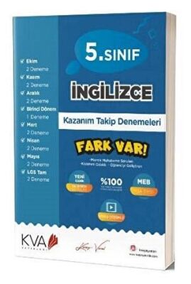 5. Sınıf İngilizce Fark Var Kazanım Takip Denemeleri - 1