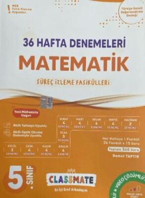 Okyanus Yayınları 5. Sınıf Matematik Classmate 36 Hafta Denemeleri - 1