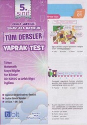 5. Sınıf Tüm Dersler Yaprak Test - Bulut Eğitim ve Kültür Yayınları