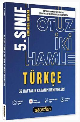 Startfen Yayınları 5. Sınıf - Türkçe 32 Hamle Kazanım Denemeleri - 1