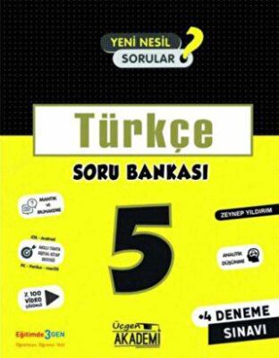 Üçgen Yayıncılık 5. Sınıf Türkçe Soru Bankası ve 4 Deneme Sınavı - 1