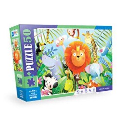 50 Parça Puzzle - Wild Animals Vahşi Hayvanlar - Blue Focus Yayınları