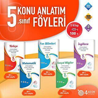 4 Adım Yayınları 5. Sınıf Etkileşimli Konu Anlatım Föyleri Seti 5 Ders -4 Adım - 1