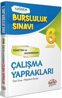 Editör Yayınevi 6. Sınıf 1. Dönem Bursluluk Sınavı Çalışma Yaprakları - 1