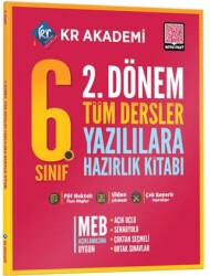 6. Sınıf 2. Dönem Tüm Dersler Yazılılara Hazırlık Kitabı - KR Akademi Yayınları