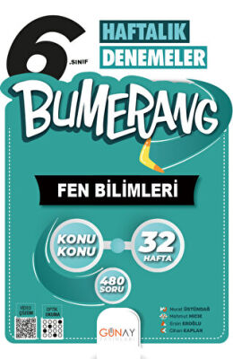 Günay Yayınları 6. Sınıf Bumerang 32 Haftalık Fen Bilimleri Denemeleri - 1