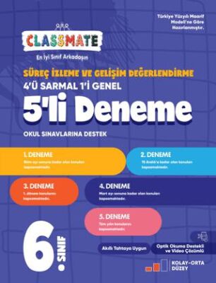 6. Sınıf Classmate Süreç İzleme ve Gelişim Değerlendirme 5`li Deneme - 1