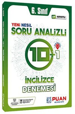 Puan Yayınları Puan Yayınları 6. Sınıf İngilizce Soru Analizli 10+1 Deneme - 1