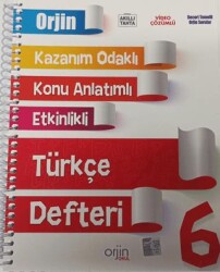 Orjin Yayınları 6. Sınıf Kazanım Odaklı - Konu Anlatımlı - Etkinlikli Türkçe Defteri - Orjin Yayınları