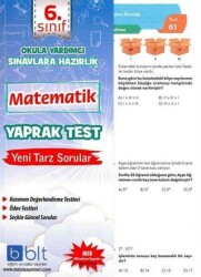 6. Sınıf Matematik Yaprak Test - Bulut Eğitim ve Kültür Yayınları
