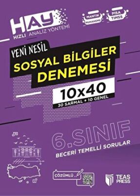 Teas Press HAY 6. Sınıf Sosyal Bilgiler Branş Deneme - 1