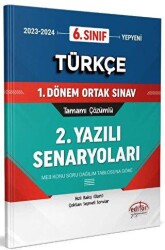 Editör Yayınevi 6. Sınıf Türkçe 1. Dönem Ortak Sınavı 2. Yazılı Senaryoları Tamamı Çözümlü - Editör Yayınevi