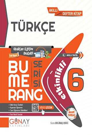 Günay Yayınları 6. Sınıf Türkçe Etkinlikli Bumerang Serisi