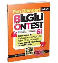 Sadık Uygun Yayınları 6. Sınıf Bilgili Ön Test Fen Bilimleri - Sadık Uygun Yayınları