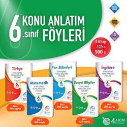 4 Adım Yayınları 6. Sınıf Etkileşimli Konu Anlatım Föyleri Seti 5 Ders -4 Adım - 4 Adım Yayınları